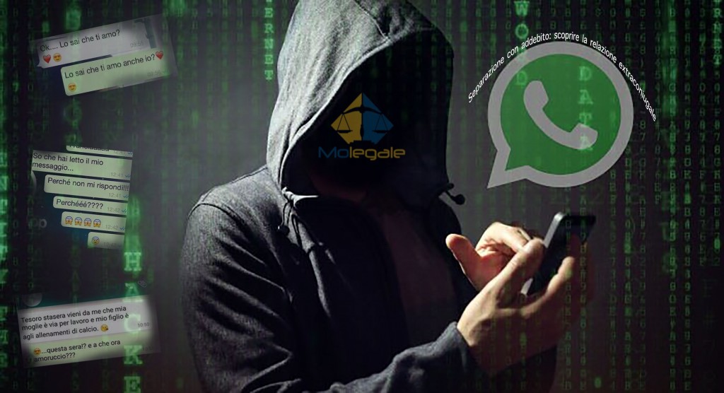 Separazione messaggi di Whatsapp con l'amante possono essere prova dell'addebito